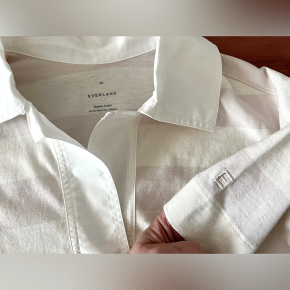 NWOT Everlane The Retro Jersey Polo. Size XS. Pale Orchid/Canvas. - Picture 8 of 9